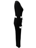 SC Ribbed Patchwork Long Sleeve Pants 2 Piece Set LSD-2280