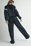 SC Plus Size Patchwork Hooded Sweatshirt Two-Piece Set NY-10932
