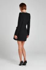 SC U-neck Long Sleeve Diamond-studded Mini Dress OD-8722