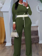 SC Ribbed Patchwork Long Sleeve Pants 2 Piece Set LSD-2280