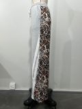 SC Leopard Print Patchwork Loose Sweatpant OD-8719