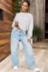 SC  Long Sleeve Drawstring Backless Loose Top GWDS-240788