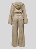 SC Long Sleeve Zipper Hooded Drawstring Pants Two Piece Set MIL-T072