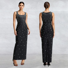 SC Hot Diamond U Neck Sleeveless Bodycon Dress BY-7117