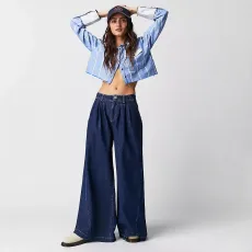SC Fashion Washed Loose Wide Leg Jeans XCFF-6816