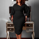 SC Plus Size Solid Color Midi Dress GAWE-6456