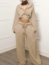 SC Long Sleeve Zipper Hooded Drawstring Pants Two Piece Set MIL-T072