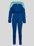 SC Color Block Hooded Tops And Skinny Pants 2 Piece Set MIL-073