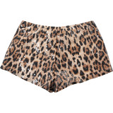 SC Leopard Print Sequin Mini Short DLSF-K24P56756