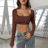 SC Long Sleeve Sport Knits Crop Tops GYSQ-CTDF0130