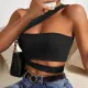 SC Hollow Out Knit Wrap Top GYSQ-CVCB2650