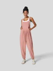 SC Solid Color Loose Back Pants Jumpsuit GYSQ-KJEC1430
