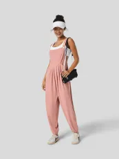 SC Solid Color Loose Back Pants Jumpsuit GYSQ-KJEC1430