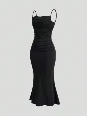 SC Solid Color Sleeveless Sling Maxi Dress GYSQ-CDEA0320