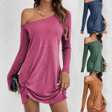 SC Loose Solid Logn Sleeve Casual Dress GYSQ-CDCJ3120