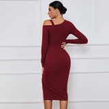 SC Long Sleeve Drawstring Split Midi Dress GYSQ-WDCG2610
