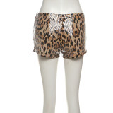 SC Leopard Print Sequin Mini Short DLSF-K24P56756