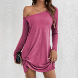 SC Loose Solid Logn Sleeve Casual Dress GYSQ-CDCJ3120