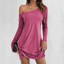 SC Loose Solid Logn Sleeve Casual Dress GYSQ-CDCJ3120