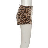 SC Leopard Print Sequin Mini Short DLSF-K24P56756