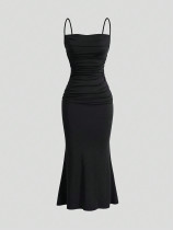 SC Solid Color Sleeveless Sling Maxi Dress GYSQ-CDEA0320