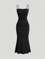 SC Solid Color Sleeveless Sling Maxi Dress GYSQ-CDEA0320