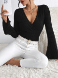 SC Flare Sleeve V Neck T Shirt GYSQ-CCEF1870