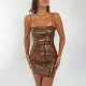 SC Sexy Backless PU Leather Zipper Mini Dress GPBY-13511