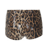 SC Pre Order: About 7 work days shipping Leopard Print Sequin Short YUEM-230295