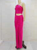 SC Single Shoulder Sleeve Hollow Out Long Dress GPBY-14231