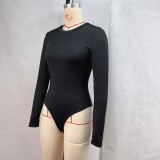 SC Solid Color Long Sleeve Sport Bodysuit GPBY-15946