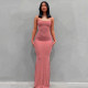 SC Solid Color Slim Sling Maxi Dress GPBY-15435