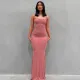 SC Solid Color Slim Sling Maxi Dress GPBY-15435