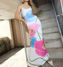 SC Sexy Print Sling Maxi Dress GPBY-15119