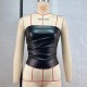 SC Fashion Solid PU Leather Wrap Chest Tops GPBY-16779