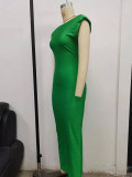 SC Solid Color Sleeveless Backless Bodycon Dress GPBY-13364