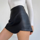 SC High Waist PU Leather Short GPBY-16558