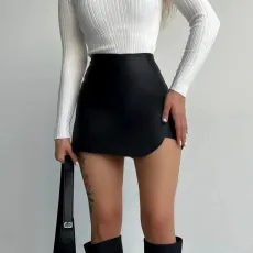 SC High Waist PU Leather Short GPBY-16558
