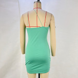 SC Solid Color Sexy Sling Mini Dress GPBY-22014