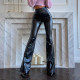 SC Fashion PU Leather Glossy Flared Pants GPBY-14741