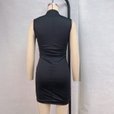 SC Solid Color Sleeveless Slim Mini Dress GPBY-15923