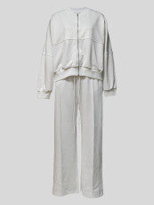 SC Long Sleeve Solid Patchwork Coat Pants Suit MIL-097