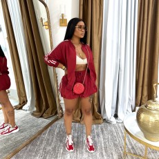 SC Webbing Jacket Skirt Solid Color 2 Piece Set MEM-88613