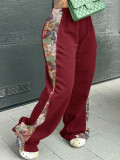 SC Fashion Print Splicing Loose Pant YH-5295