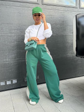 SC Casual Loose Wide Leg Patchwork Sport Pant MIL-099