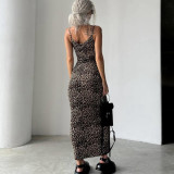 SC Print Backless Slim Sling Maxi Dress GPBY-15818