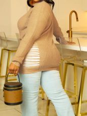 SC Hollow Out Solid Color Sweater ZDF-31380