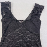 SC Tight See Through Embroider Romper GPBY-15118