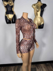 SC Pre Order: About 7 work days shipping Fashion Leopard Print Skinny Short Suit YUEM-600602