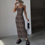 SC Print Backless Slim Sling Maxi Dress GPBY-15818